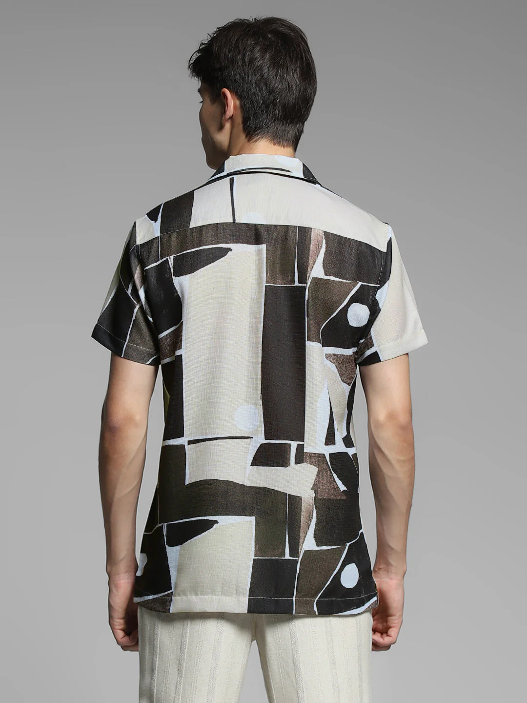 Brown Graphic Print Comfort Fit Shirt - Image 4