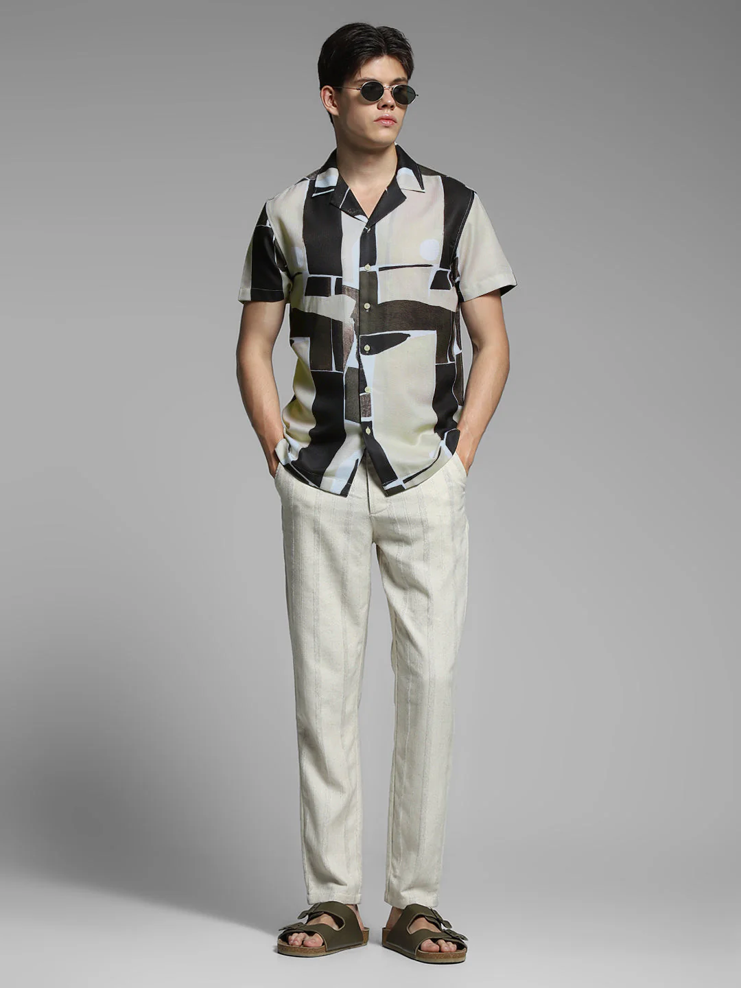 Brown Graphic Print Comfort Fit Shirt - Image 6