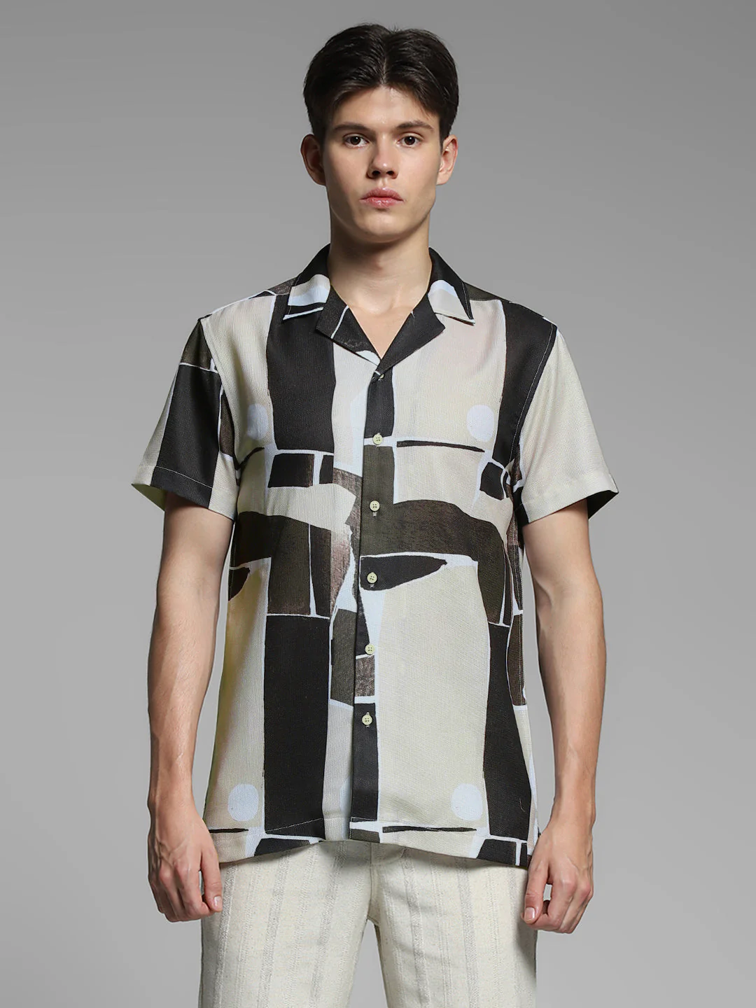 Brown Graphic Print Comfort Fit Shirt - Image 8
