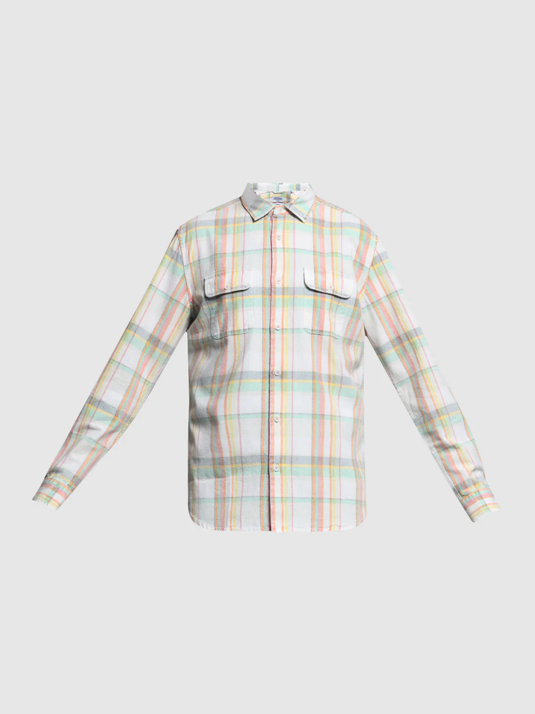 White Check Linen Blend Shirt - Image 7