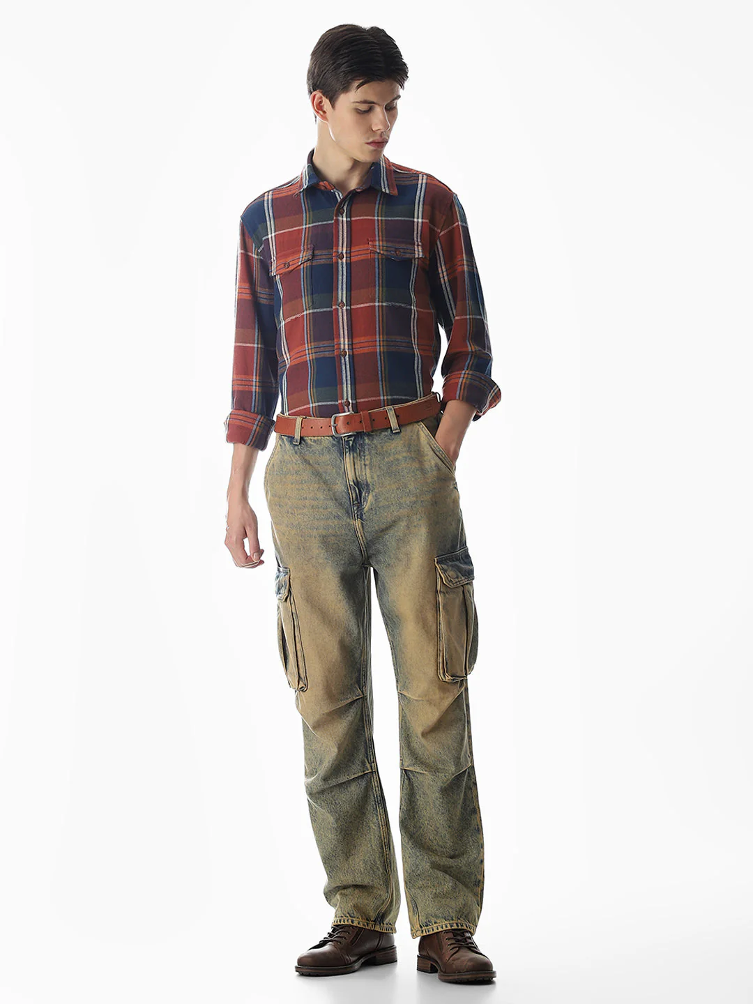 Blue & Red Check Shirt - Image 6