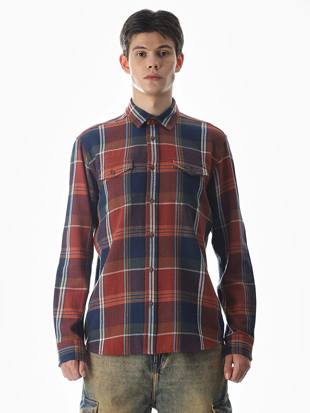 Blue & Red Check Shirt - Image 8