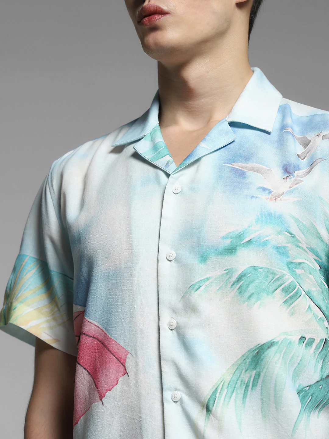 JACK&JONES Blue Printed Comfort Fit Shirt - Image 5