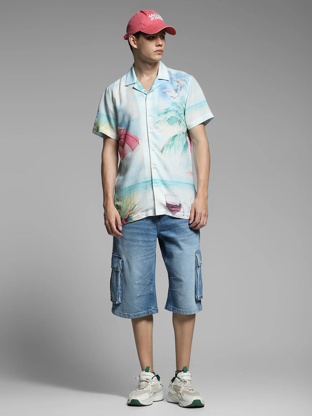 JACK&JONES Blue Printed Comfort Fit Shirt - Image 6