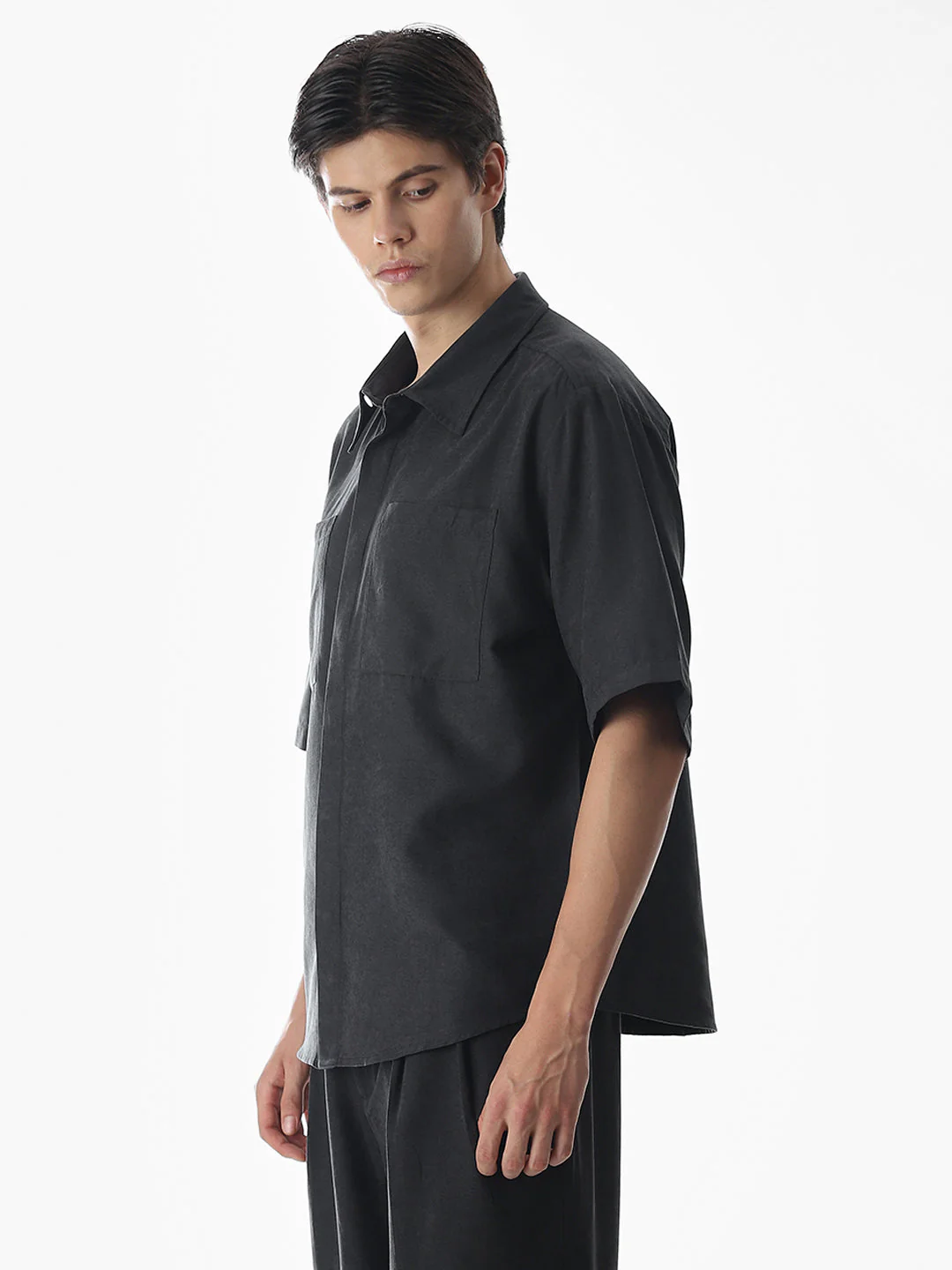 Dark Grey Short Sleeves Overshirt - Image 3