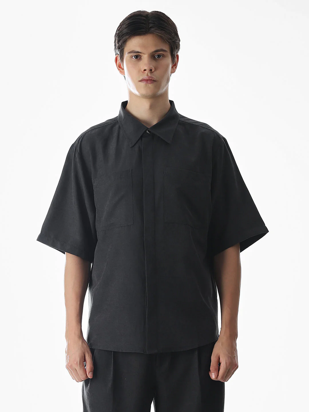 Dark Grey Short Sleeves Overshirt - Image 8