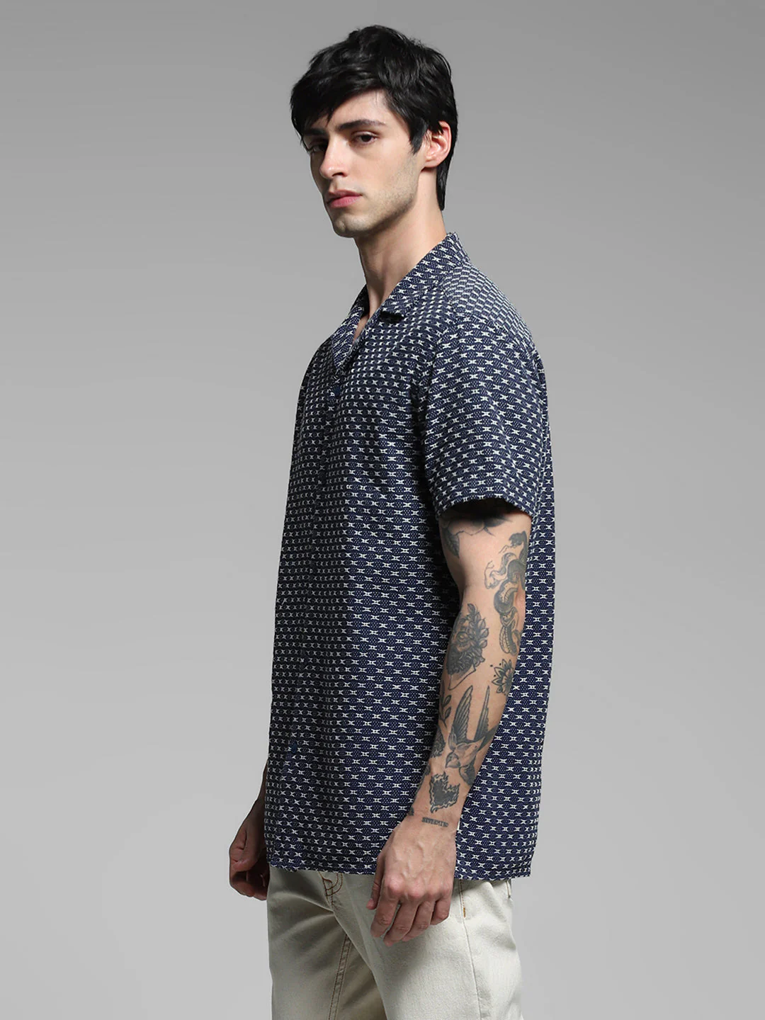 Dark Blue Comfort Fit Shirt - Image 3