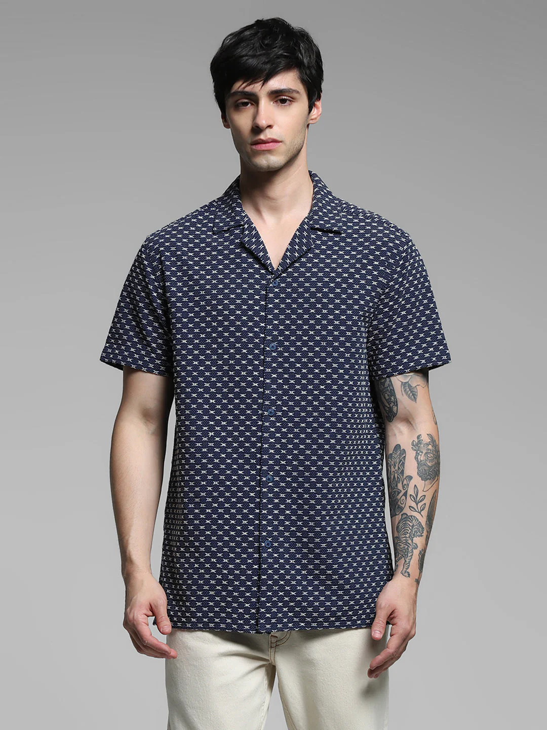Dark Blue Comfort Fit Shirt - Image 8