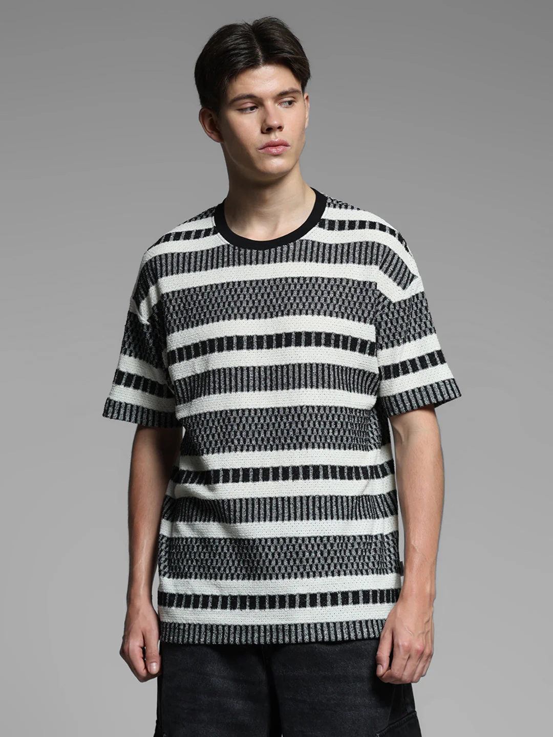 Black Printed Oversized T-shirt - Image 2