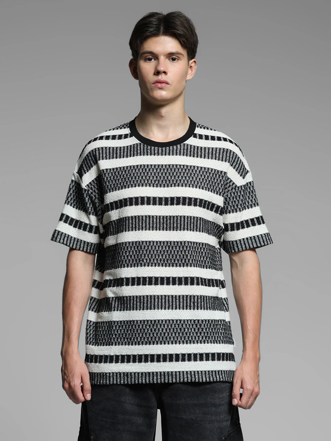 Black Printed Oversized T-shirt - Image 8