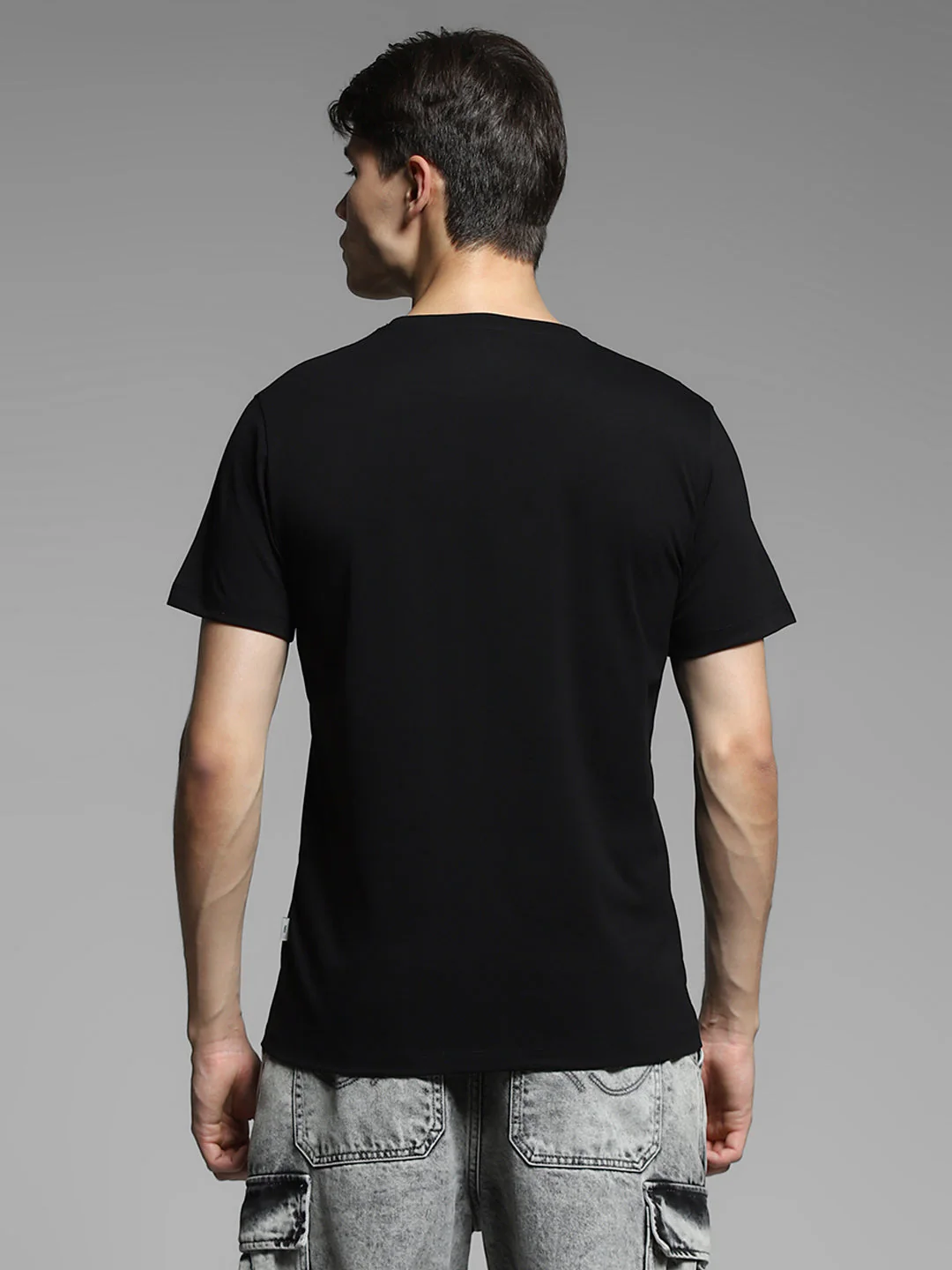 Black Logo Print Cotton T-shirt - Image 4