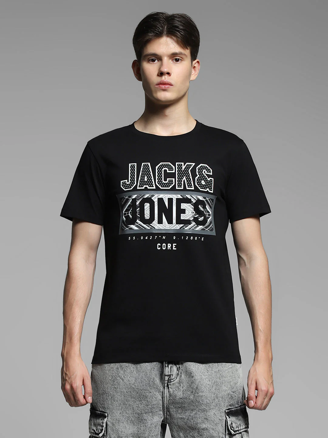 Black Logo Print Cotton T-shirt - Image 8