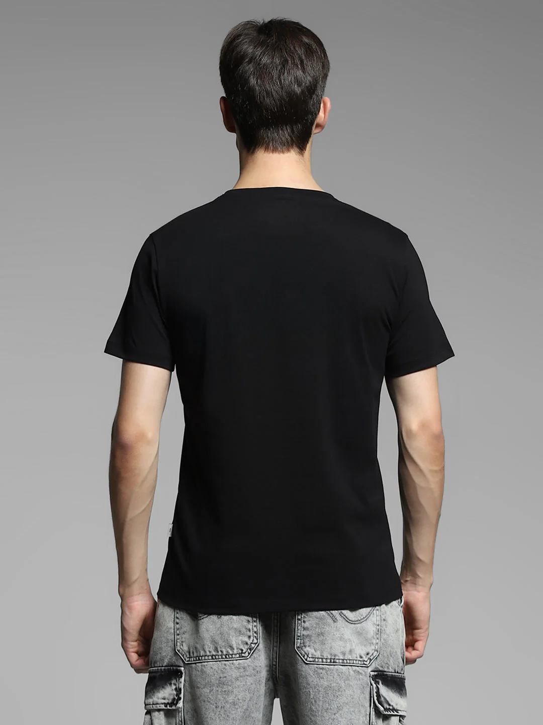 Black Logo Print Cotton T-shirt - Image 9