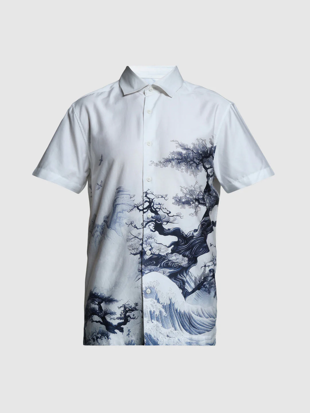 White Printed Comfort Fit Shirt - Image 7