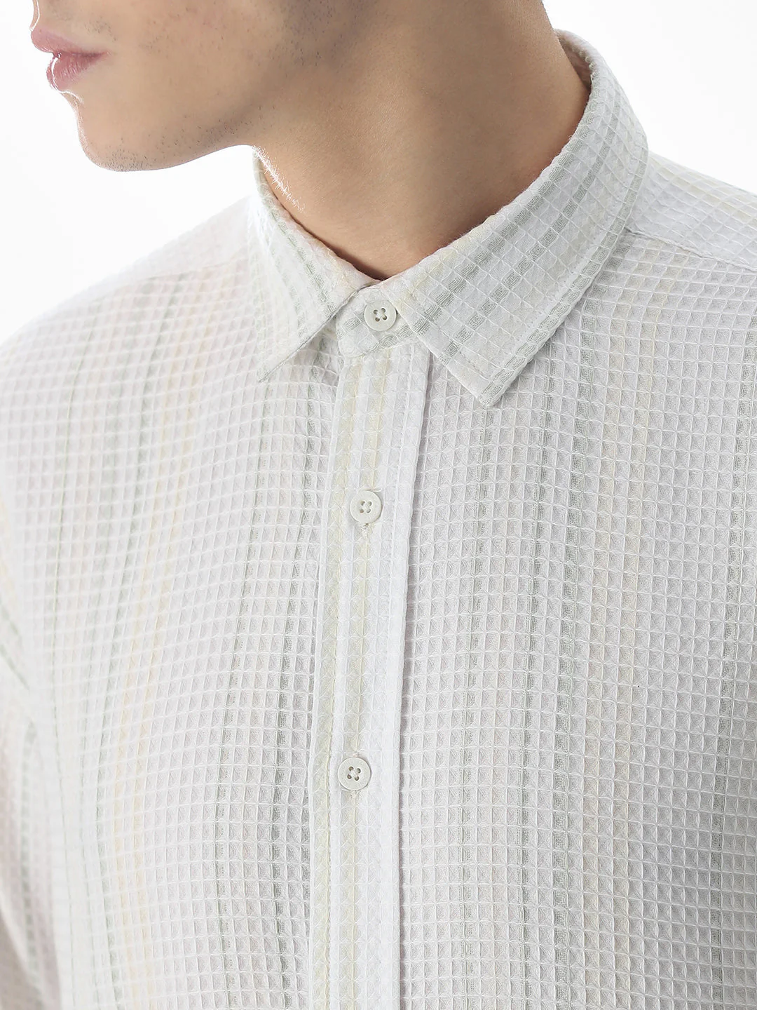 White Striped Cotton Shirt - Image 5
