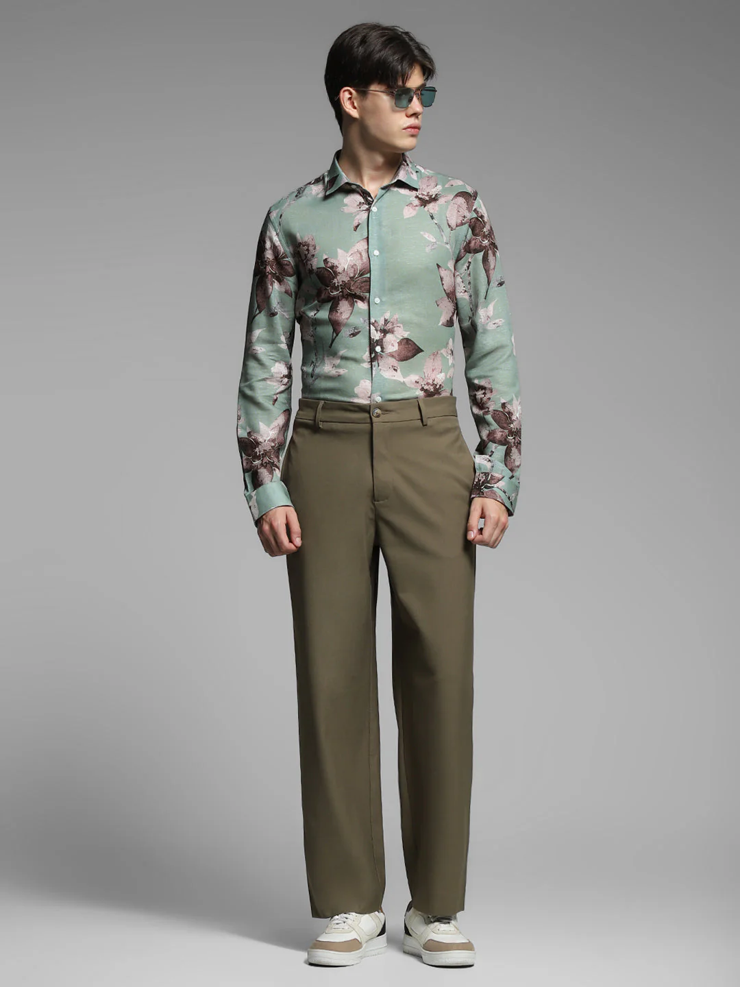JACK&JONES Green Floral Linen Blend Shirt - Image 6