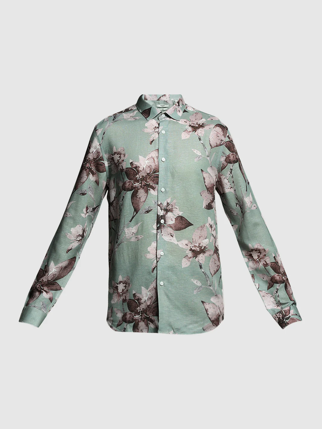 JACK&JONES Green Floral Linen Blend Shirt - Image 7