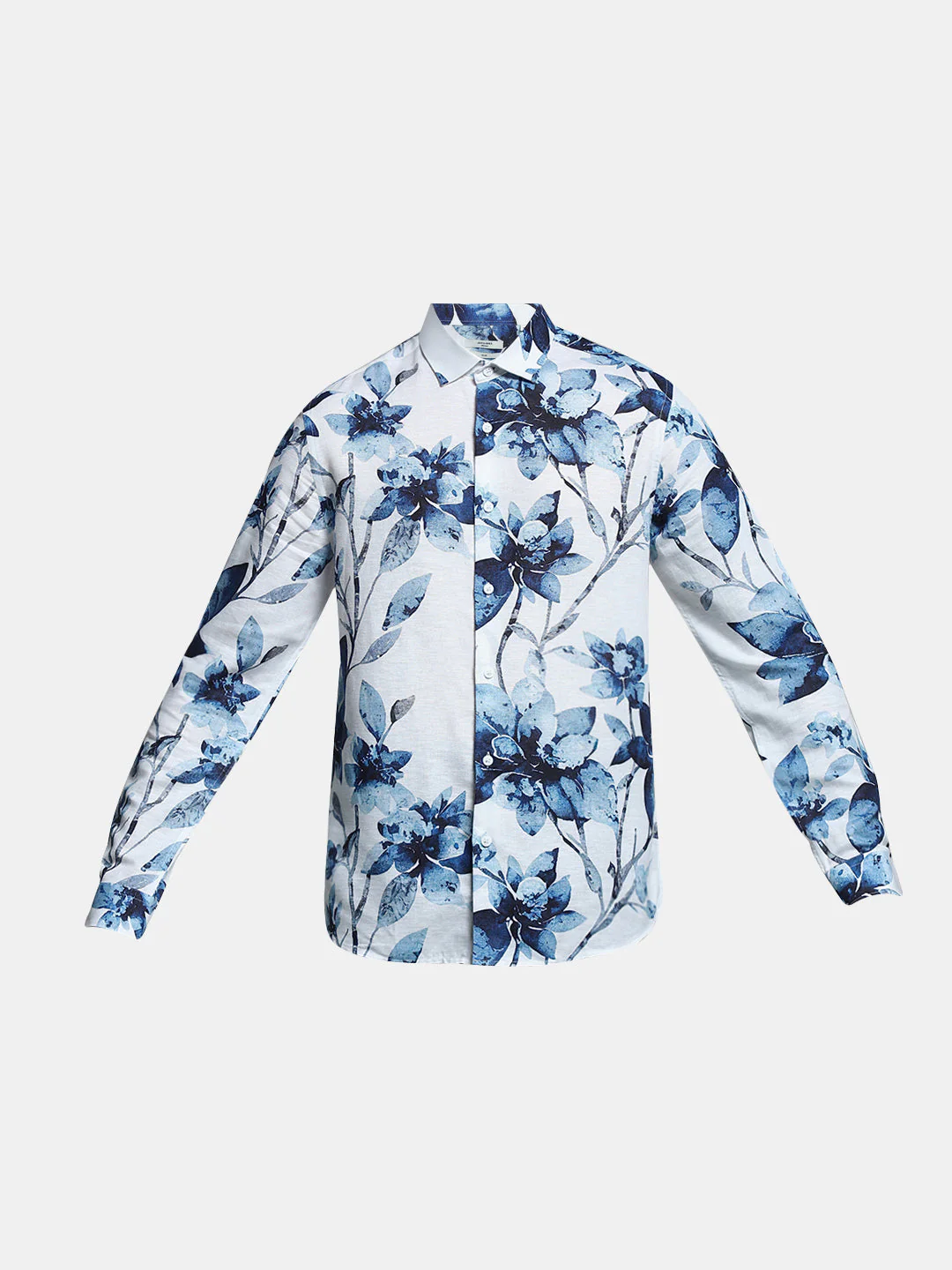 White Floral Linen Blend Shirt - Image 7