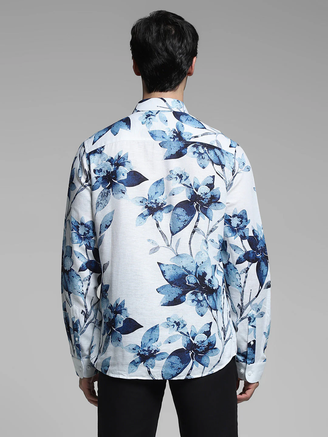 White Floral Linen Blend Shirt - Image 9