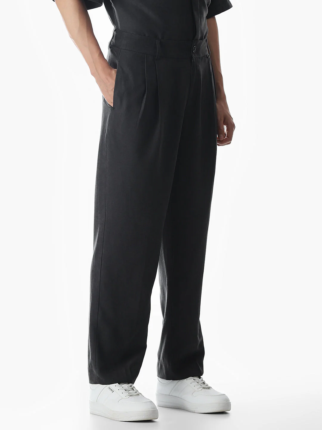 Dark Grey Loose Fit Pants - Image 2