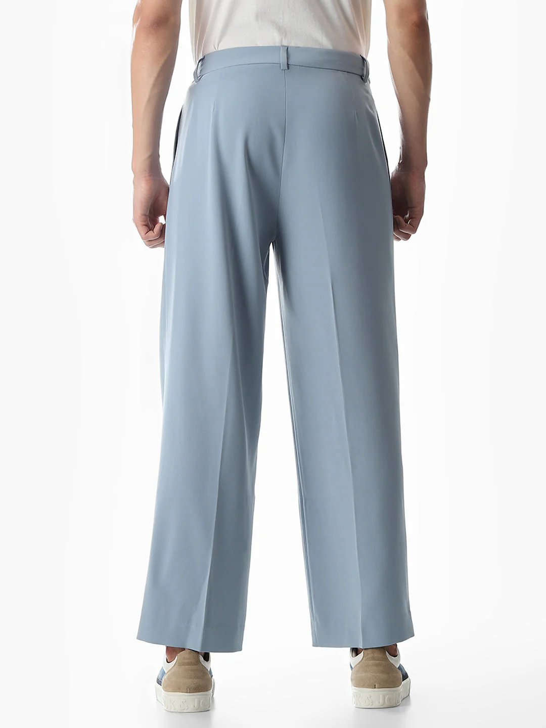 Light Blue Mid Rise Loose Fit Pants - Image 9