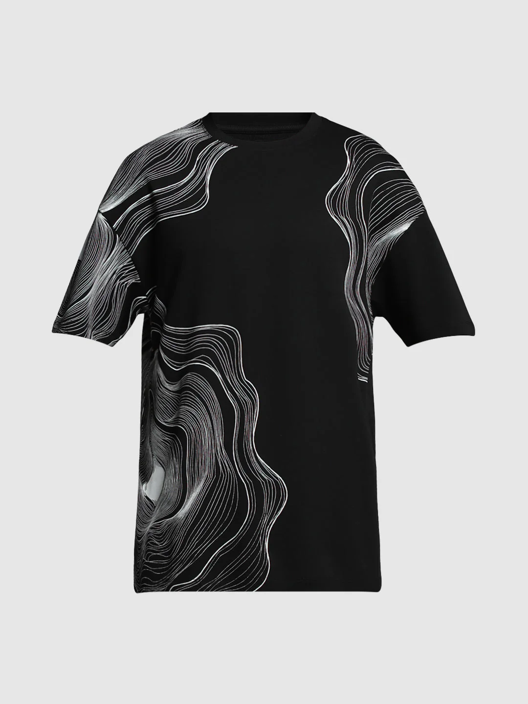 Black Printed Oversized Shirt - Image 7