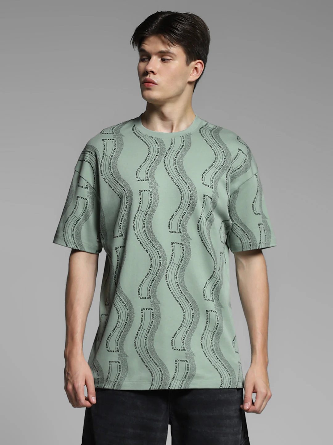 Green Printed Oversized Shirt - Image 2