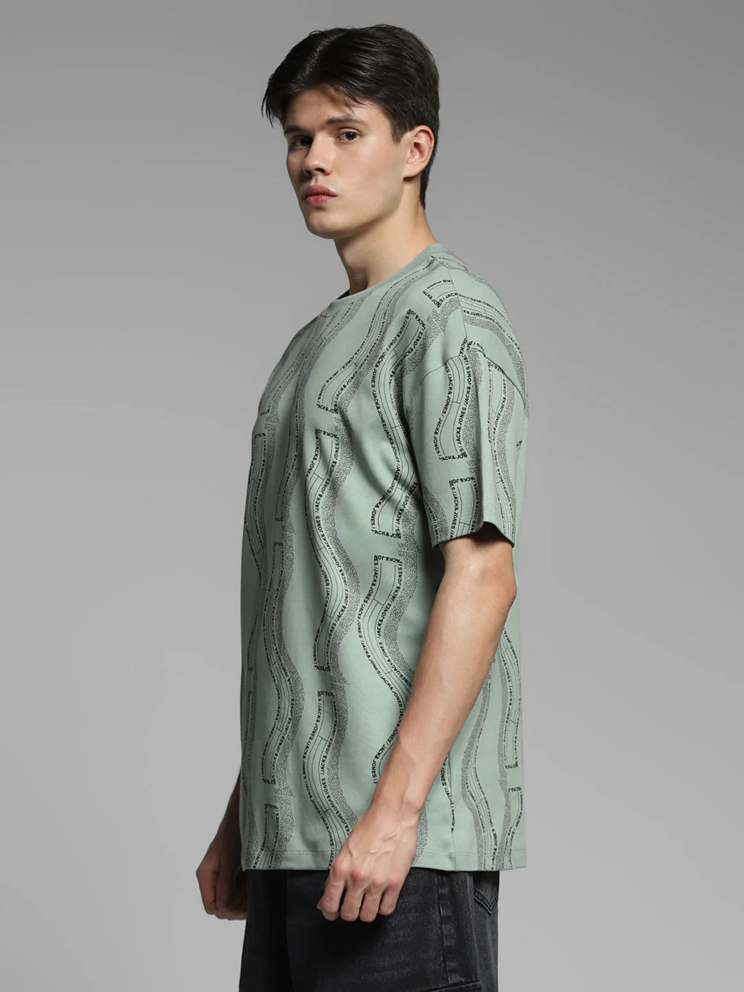 Green Printed Oversized Shirt - Image 3