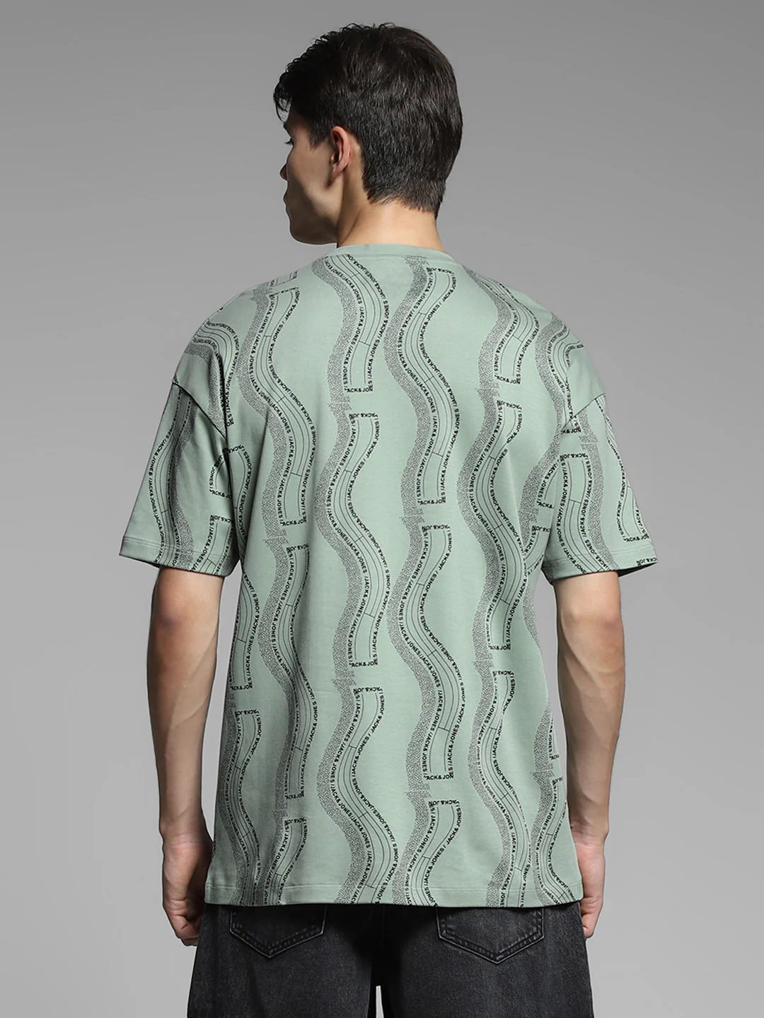 Green Printed Oversized Shirt - Image 4