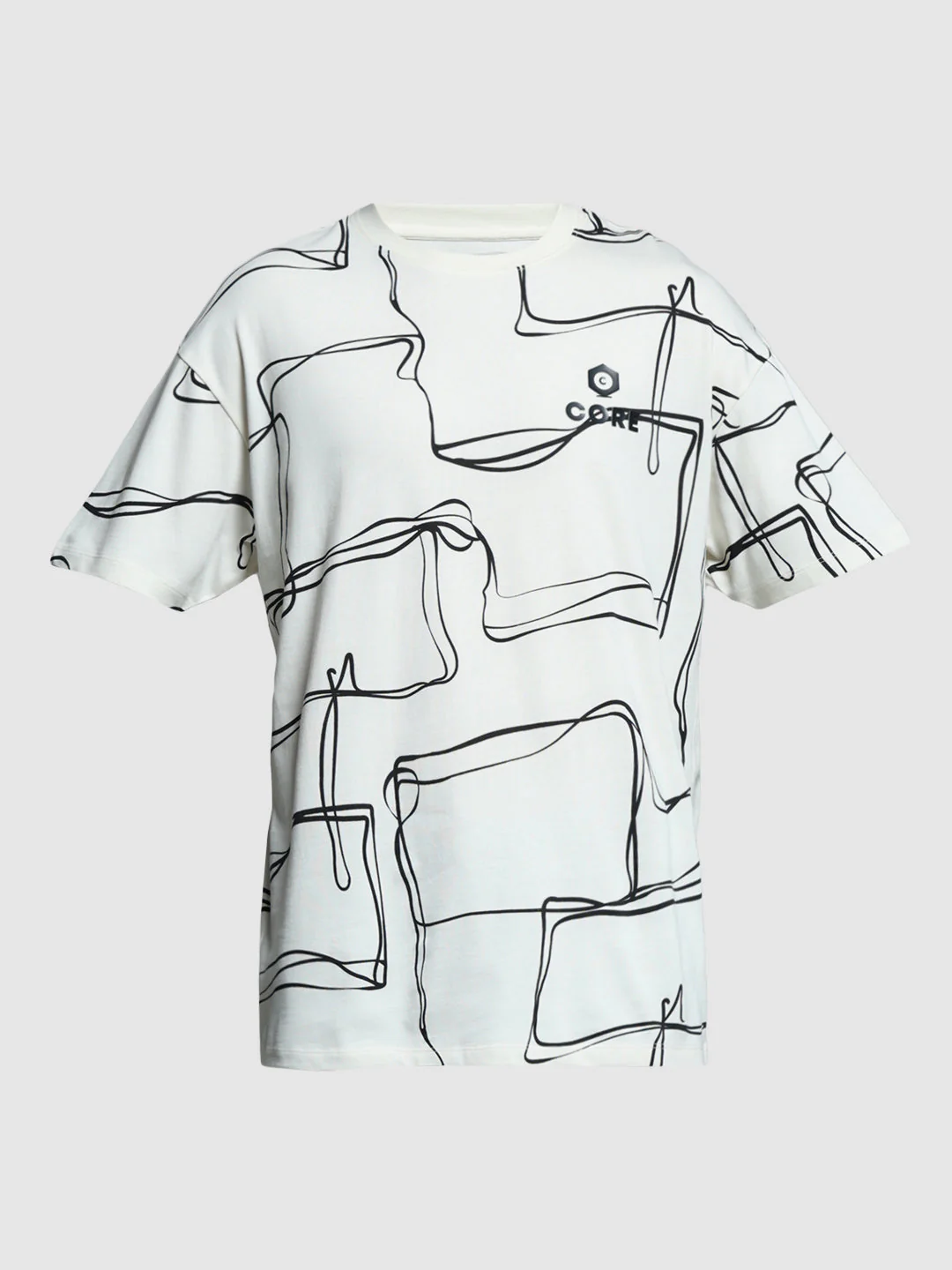 White Printed Oversized T-shirt - Image 7