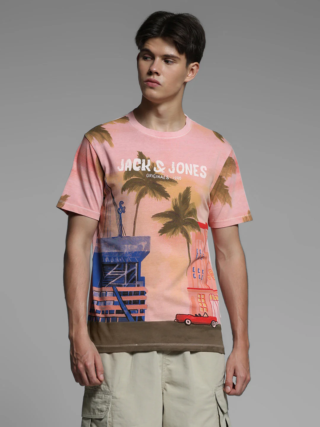 Pink Printed Cotton T-shirt - Image 2