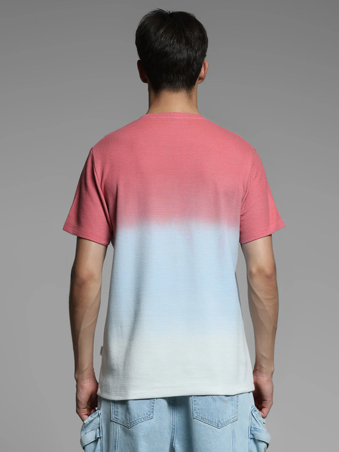 Pink Colourblocked Cotton T-shirt - Image 9