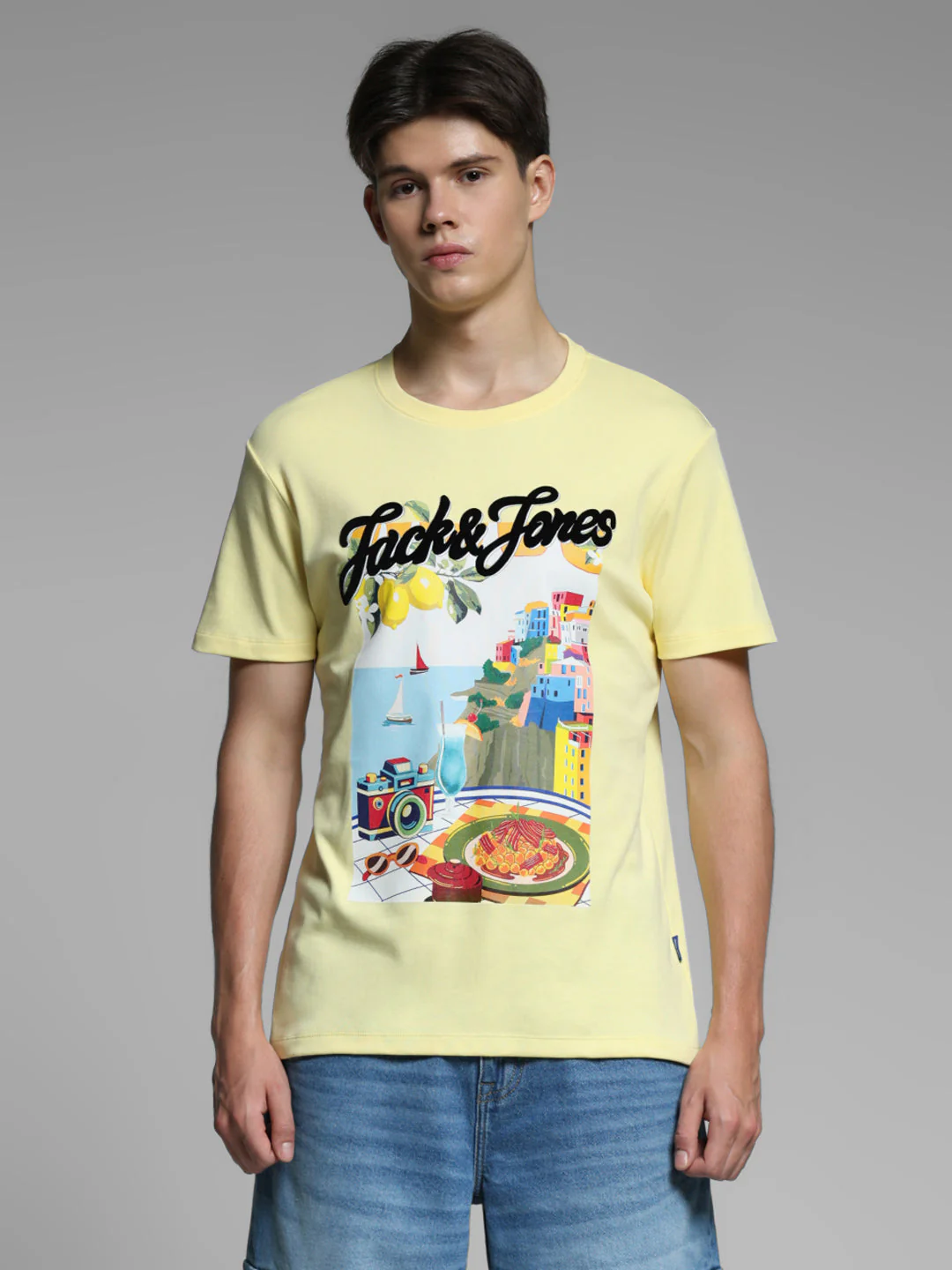 Yellow Printed Cotton T-shirt - Image 2