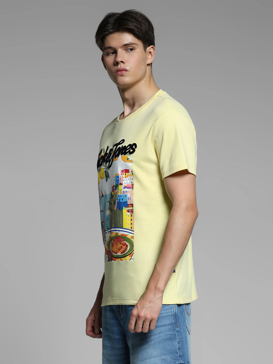 Yellow Printed Cotton T-shirt - Image 3