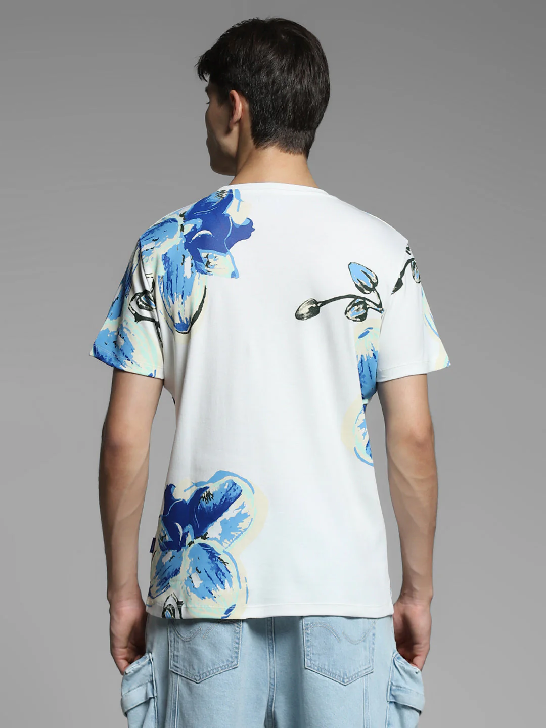 White Floral Cotton T-shirt - Image 4