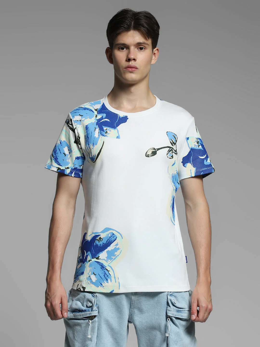 White Floral Cotton T-shirt - Image 8