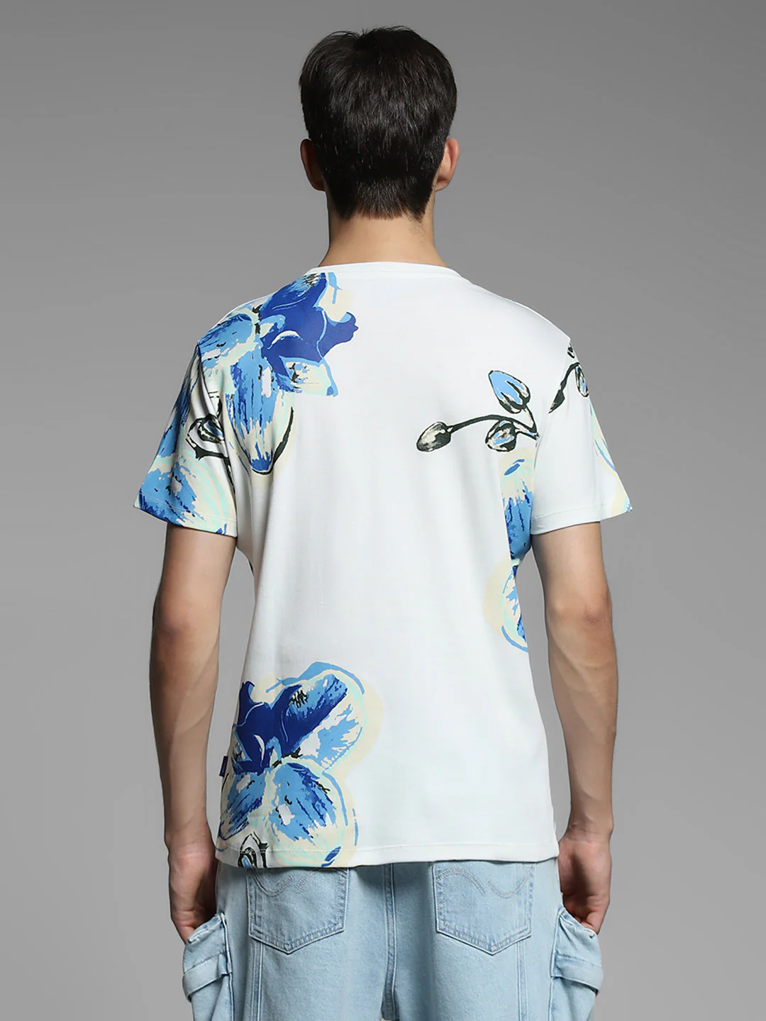 White Floral Cotton T-shirt - Image 9