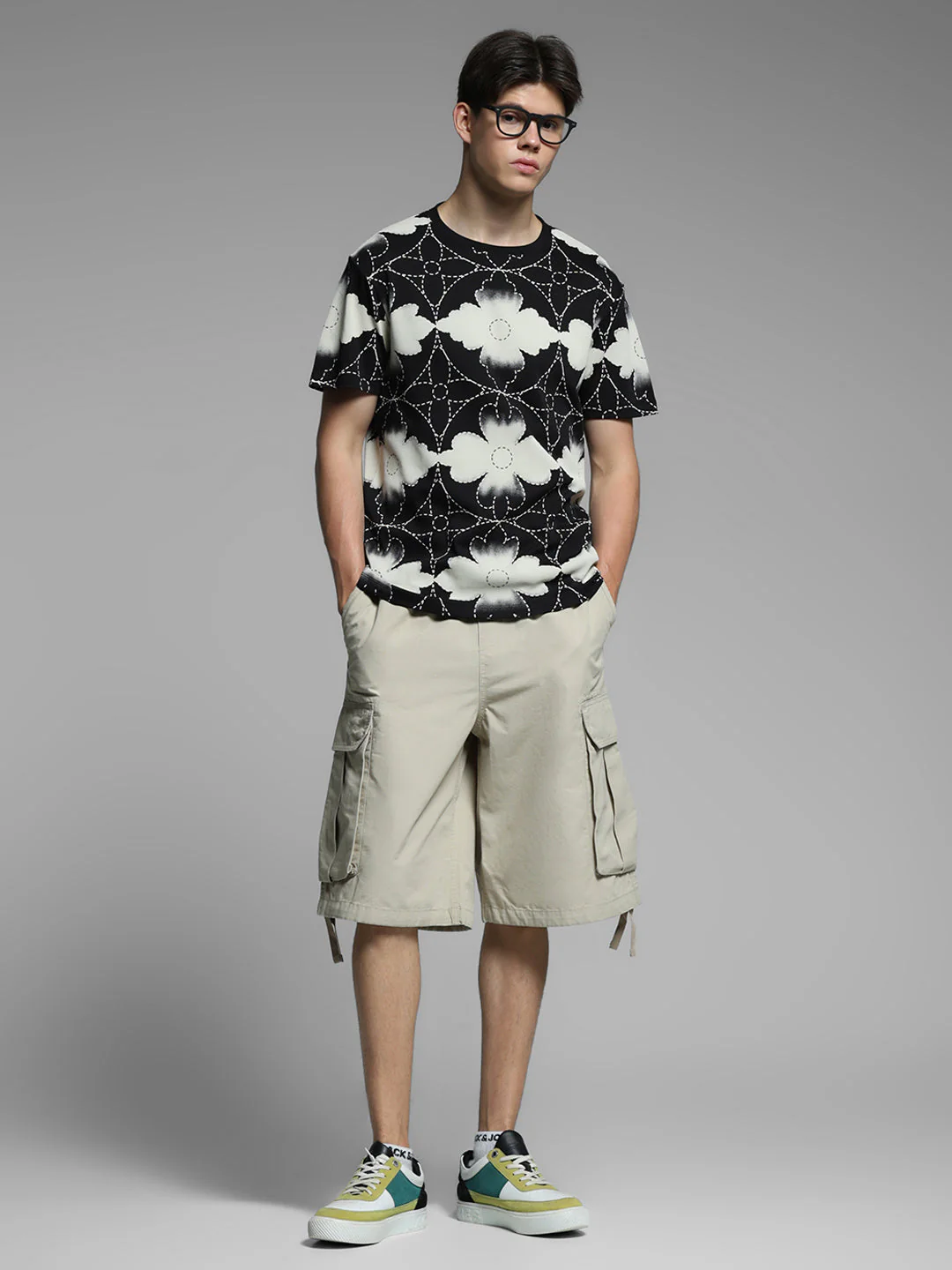 Black Printed Cotton T-shirt - Image 6