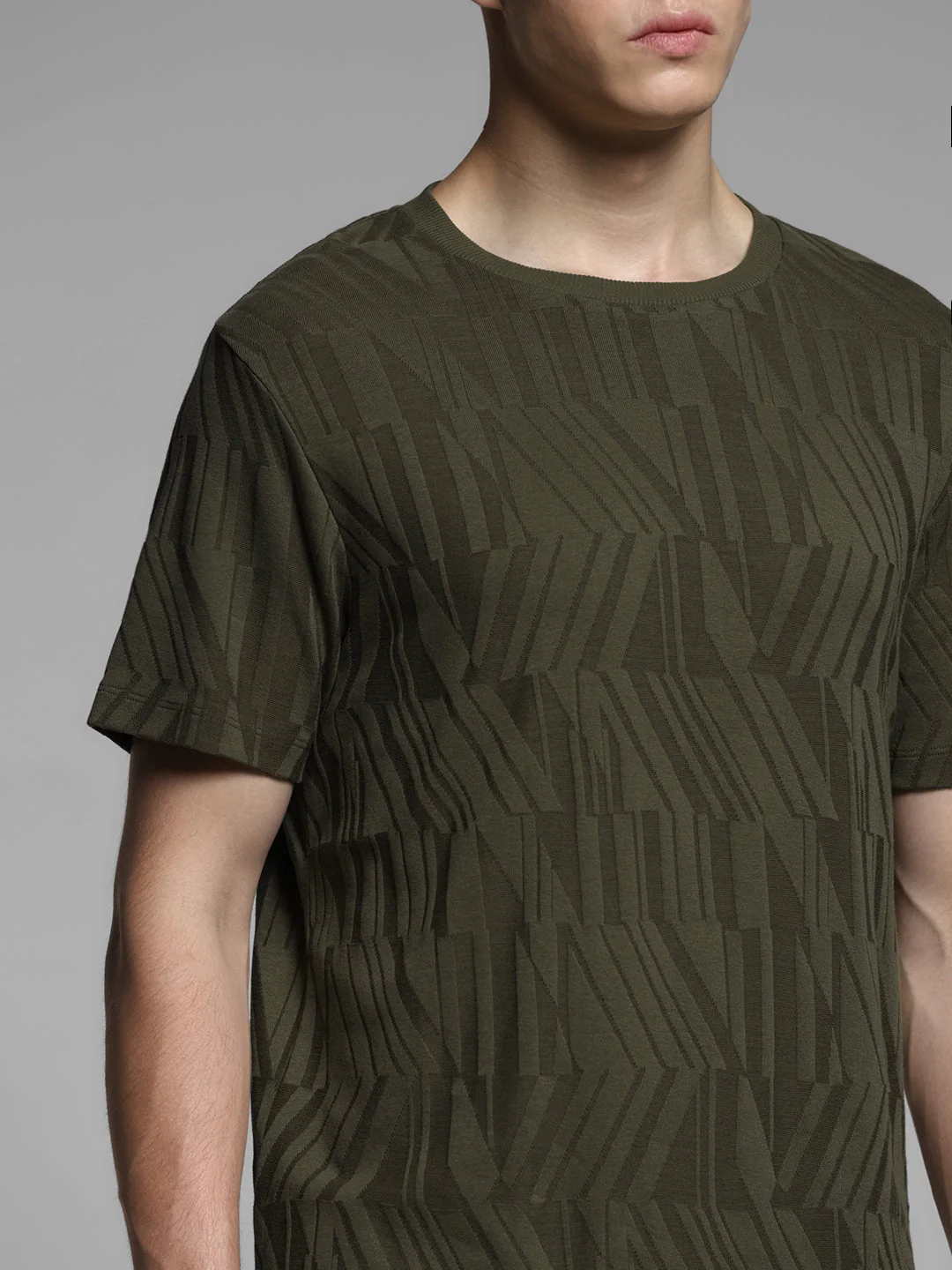 Jacquard Crew Neck T-shirt - Image 5