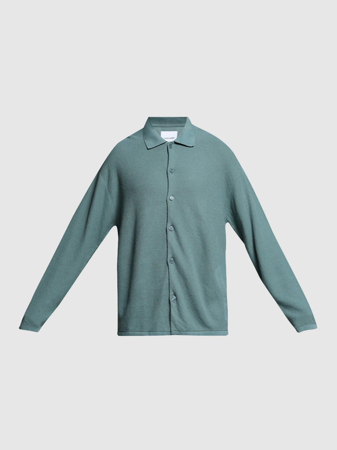 Green Front Open Knit Polo - Image 7