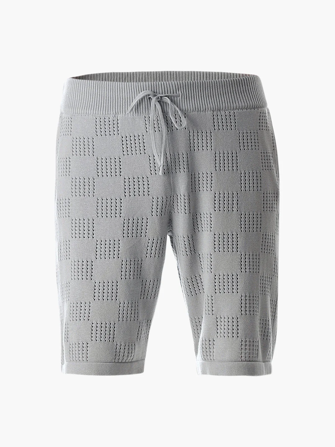 Grey Knitted Jacquard Shorts - Image 6