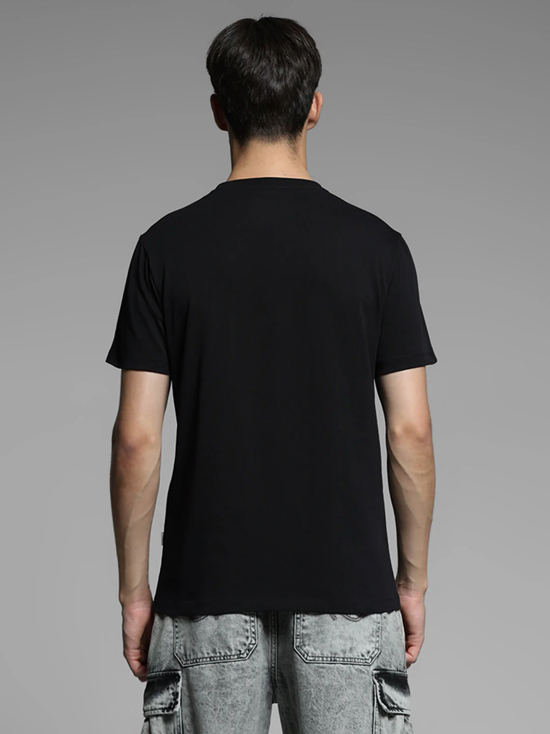 Black Zip Detail Cotton T-shirt - Image 9