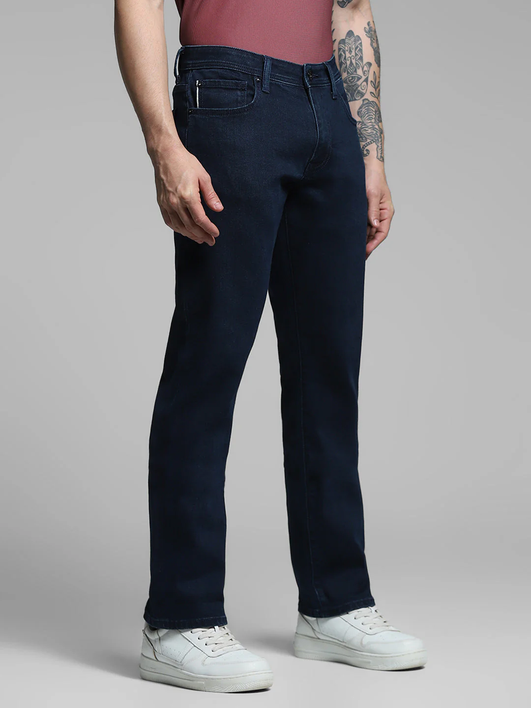 Dark Blue Low Rise Clark Regular Fit Jeans - Image 2