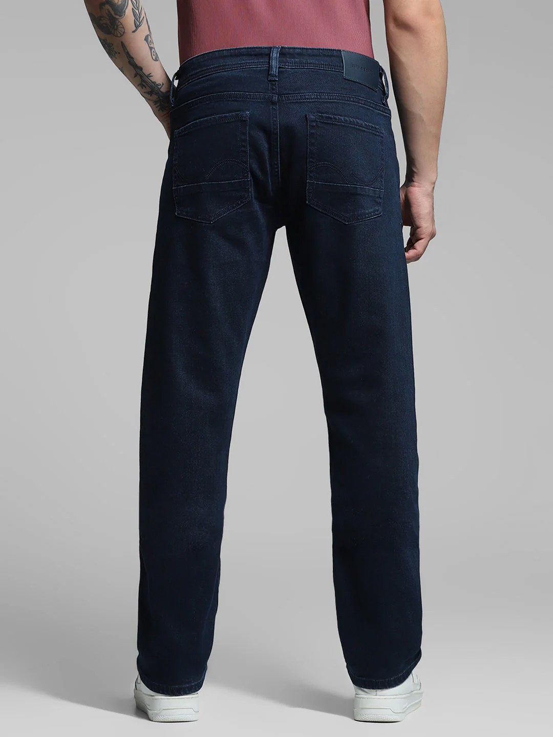 Dark Blue Low Rise Clark Regular Fit Jeans - Image 3