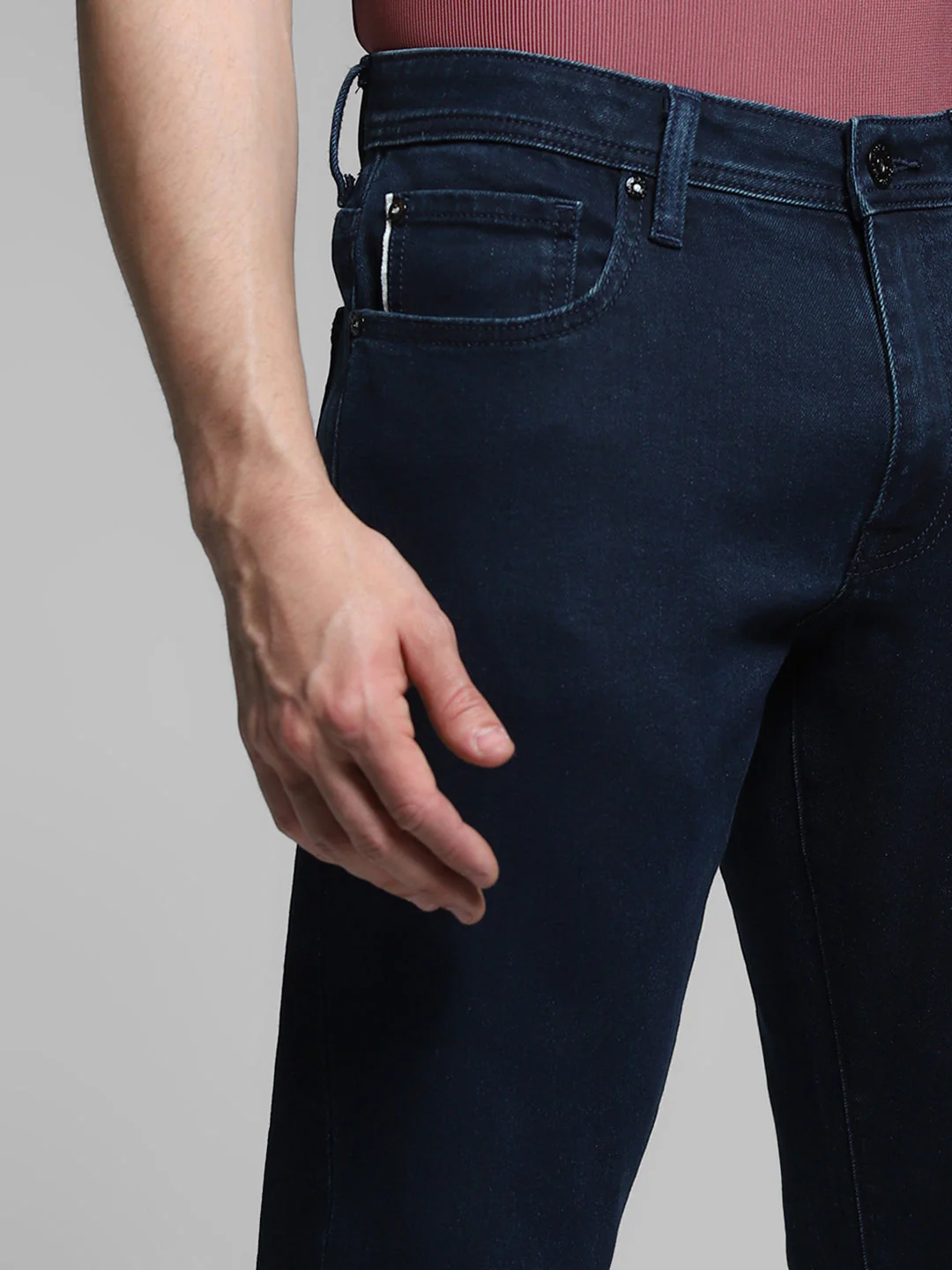 Dark Blue Low Rise Clark Regular Fit Jeans - Image 4