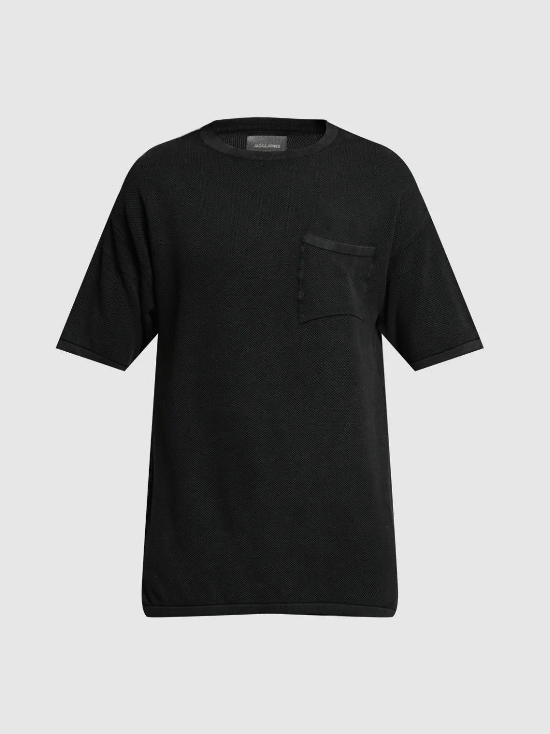 Black Cotton Washed Oversized T-shirt - Image 7