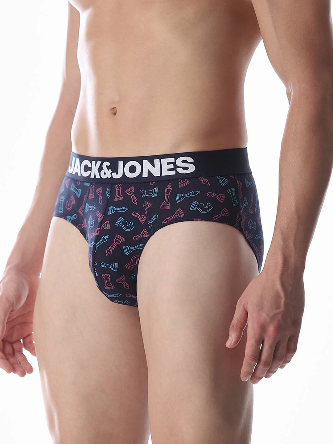 Navy Blue Chess Pawns Print Briefs - Image 2
