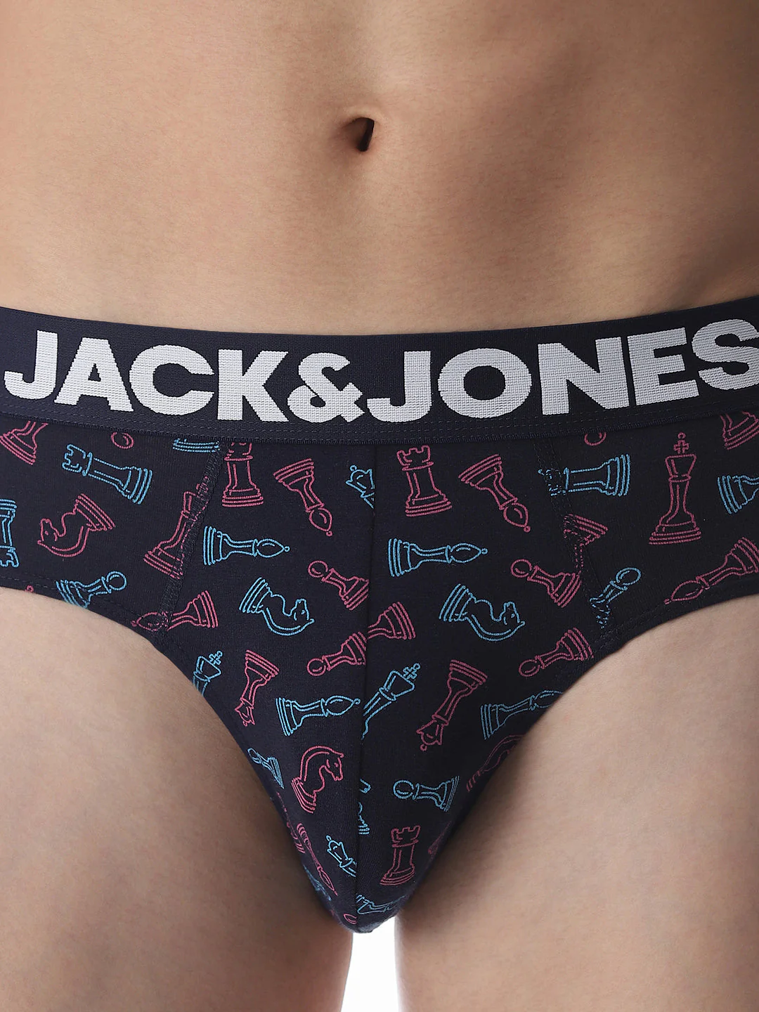 Navy Blue Chess Pawns Print Briefs - Image 4