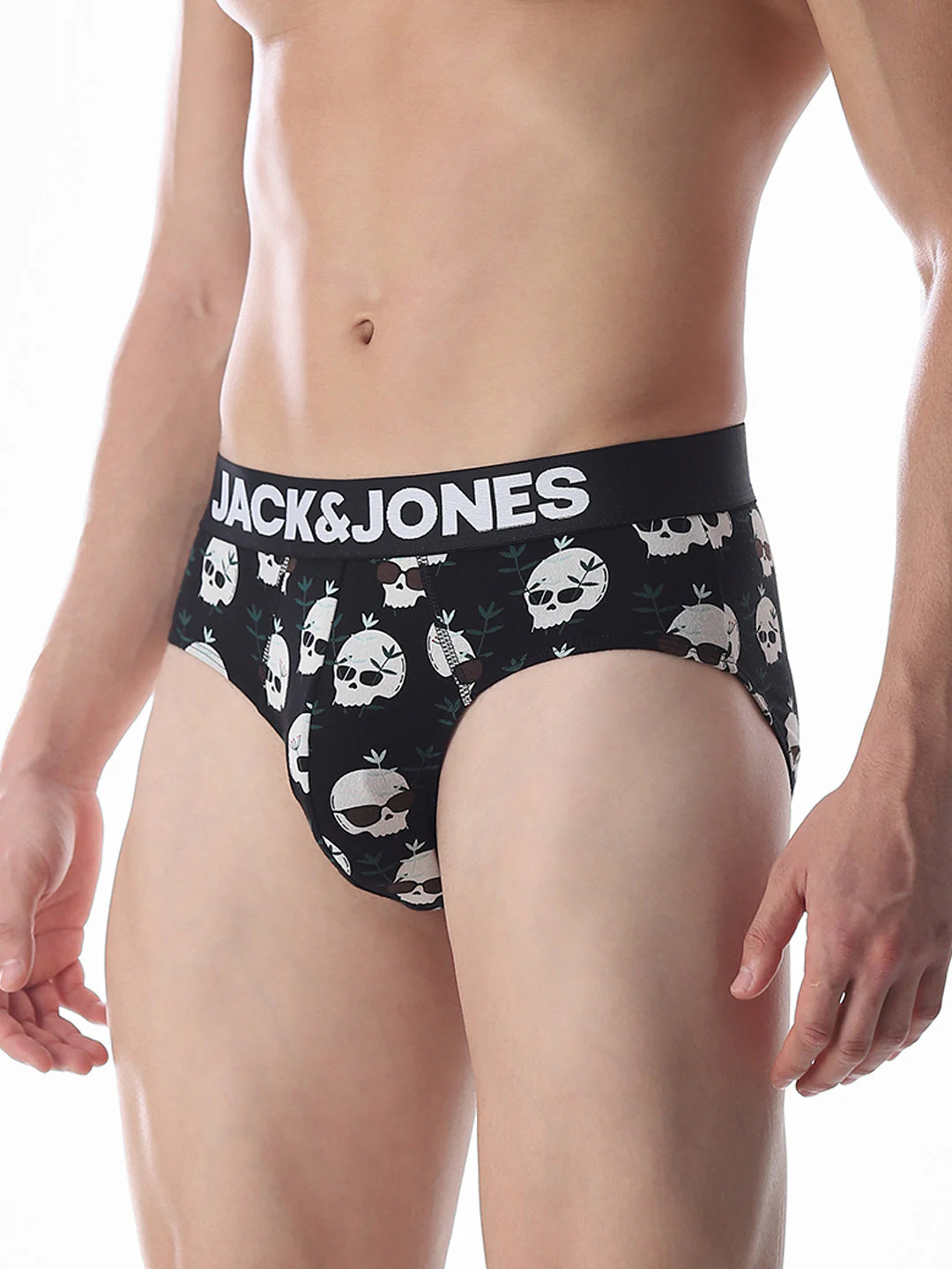 Black Skull Print Briefs - Image 2