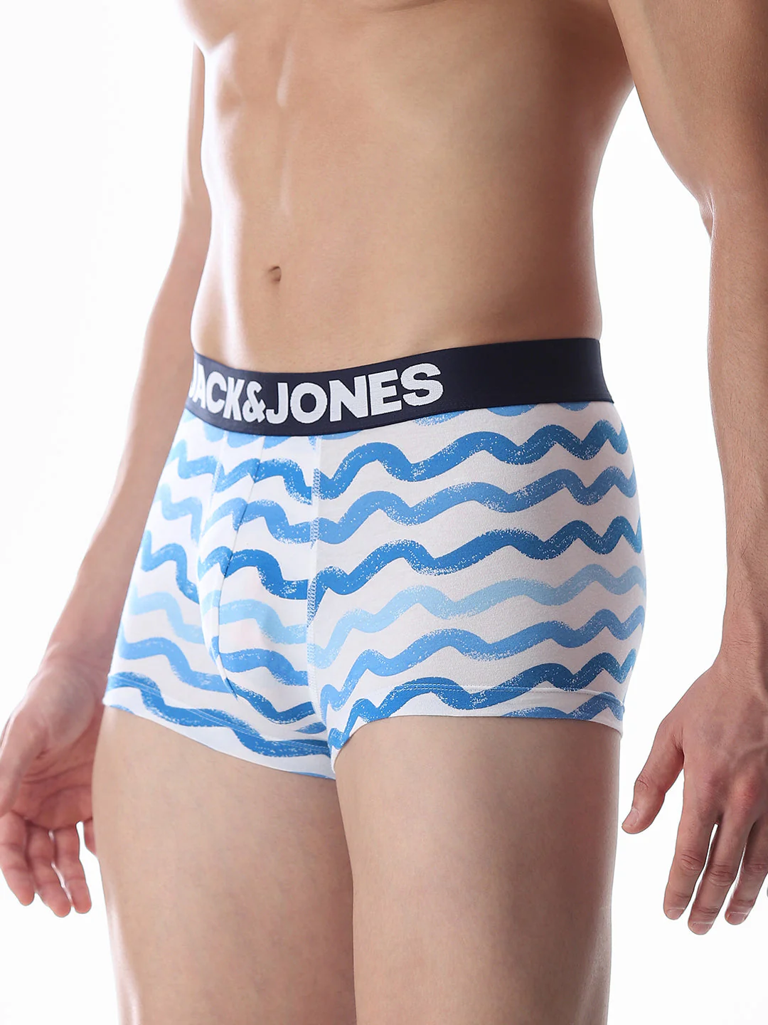 Blue Wave Stripes Printed Trunks - Image 2